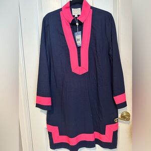 Sail to Sable dress - Navy blue and hot pink, size large, purchased for $198